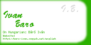 ivan baro business card